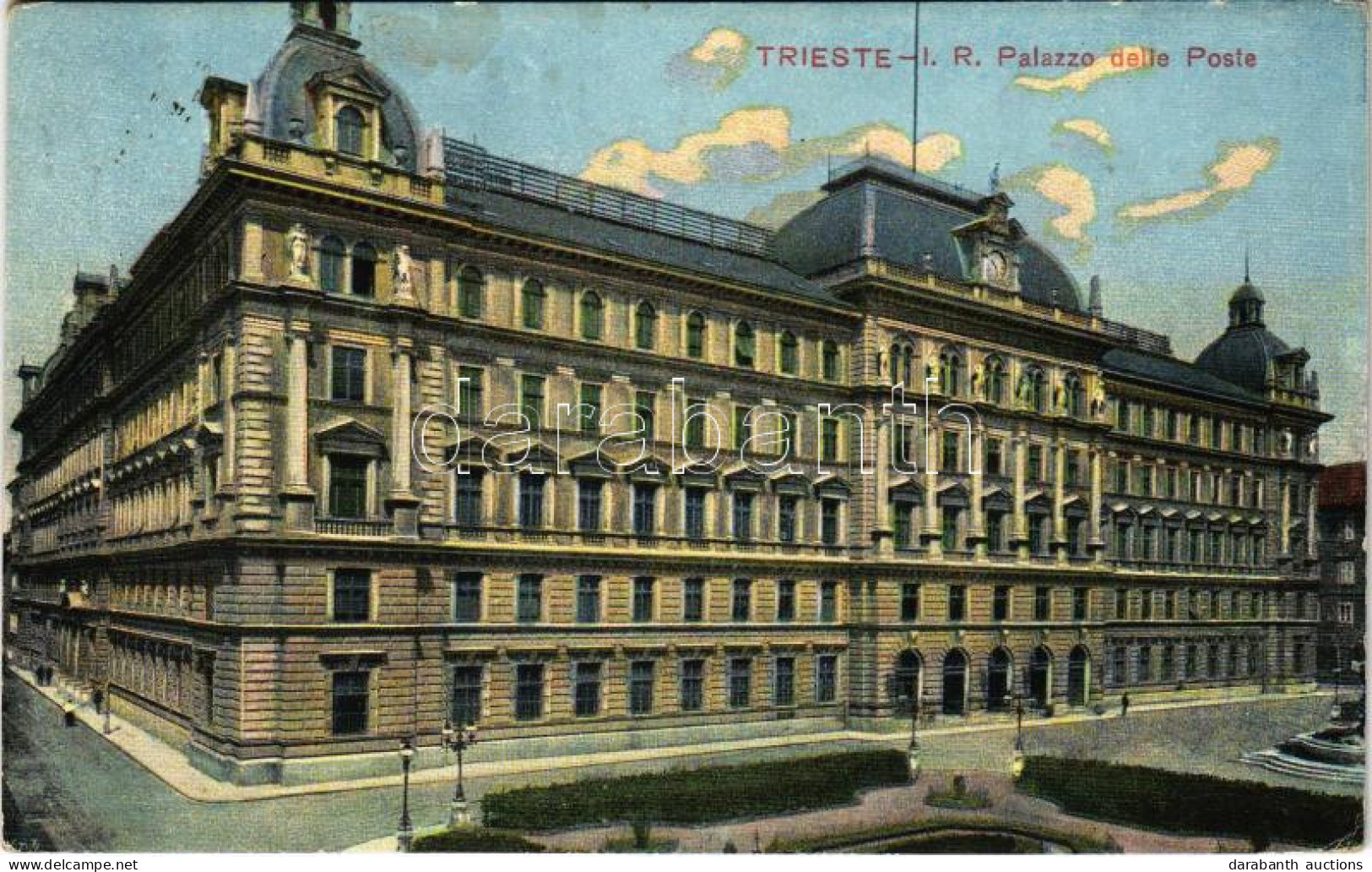 T2 1917 Trieste, Trieszt; I.R. Palazzo Delle Poste / Post Palace + "M. Kir. 41. Honv. Gy. Hadosztály Menet Alakulásainak - Non Classés