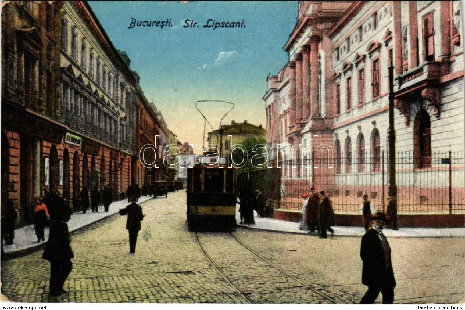 ** T4 Bucharest, Bukarest, Bucuresti, Bucuresci; Str. Lipscani / Street View, Tram (cut) - Ohne Zuordnung