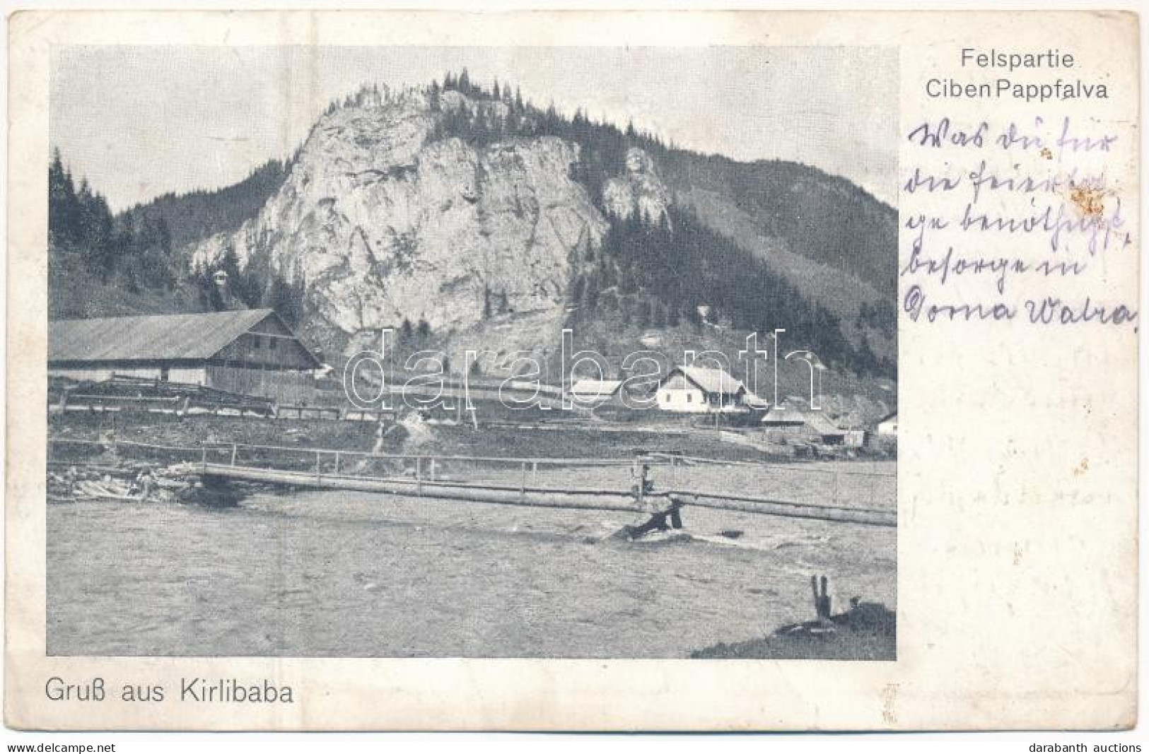 * T3/T4 1915 Tibau, Ciben, Pappfalva (Carlibaba, Kirlibaba; Bukovina, Bukowina, Bucovina); Felspartie / Wooden Bridge (f - Unclassified