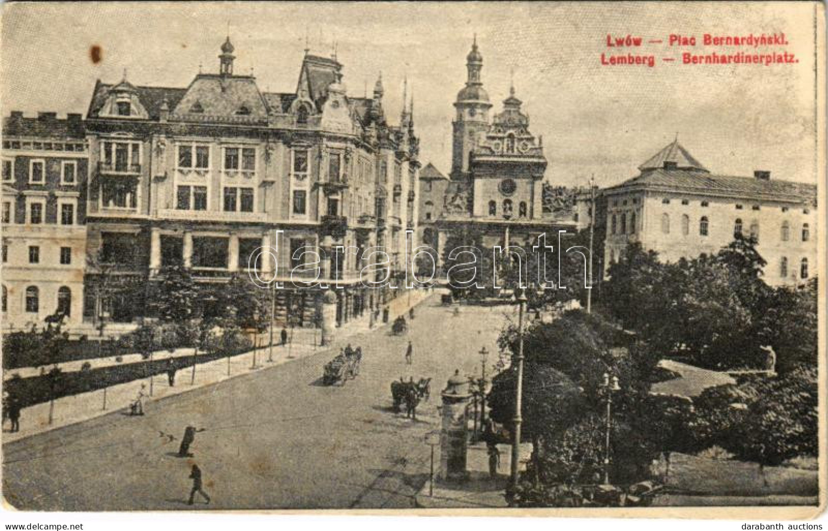 * T3 1915 Lviv, Lwów, Lemberg; Plac Bernardynski / Square (Rb) + "Weiterleiten" - Unclassified