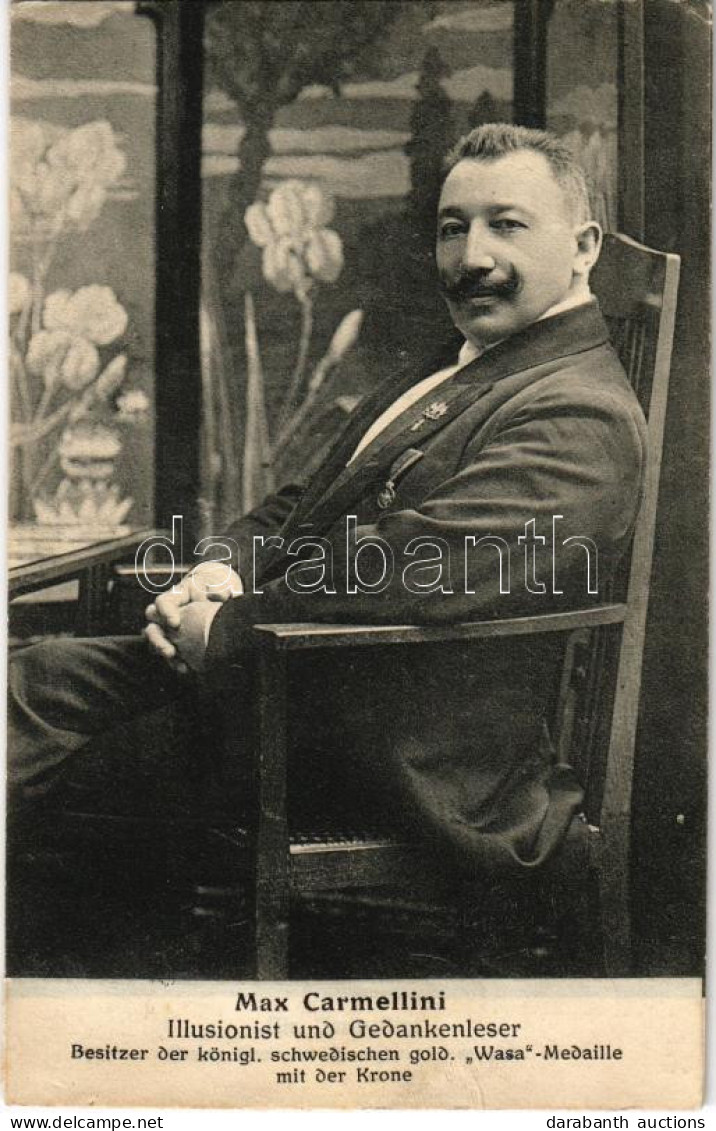 T2/T3 1915 Malzin Max Carmellini, Bűvész, Illuzionista, Gondolatolvasó / Illusionist Und Gedankenleser. Besitzer Der Kön - Sin Clasificación