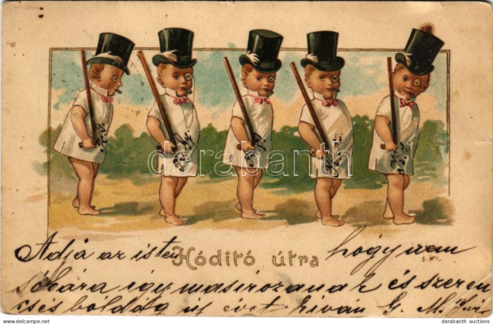 T3/T4 1901 Hódító útra / Children Art Postcard, Litho (EB) - Ohne Zuordnung