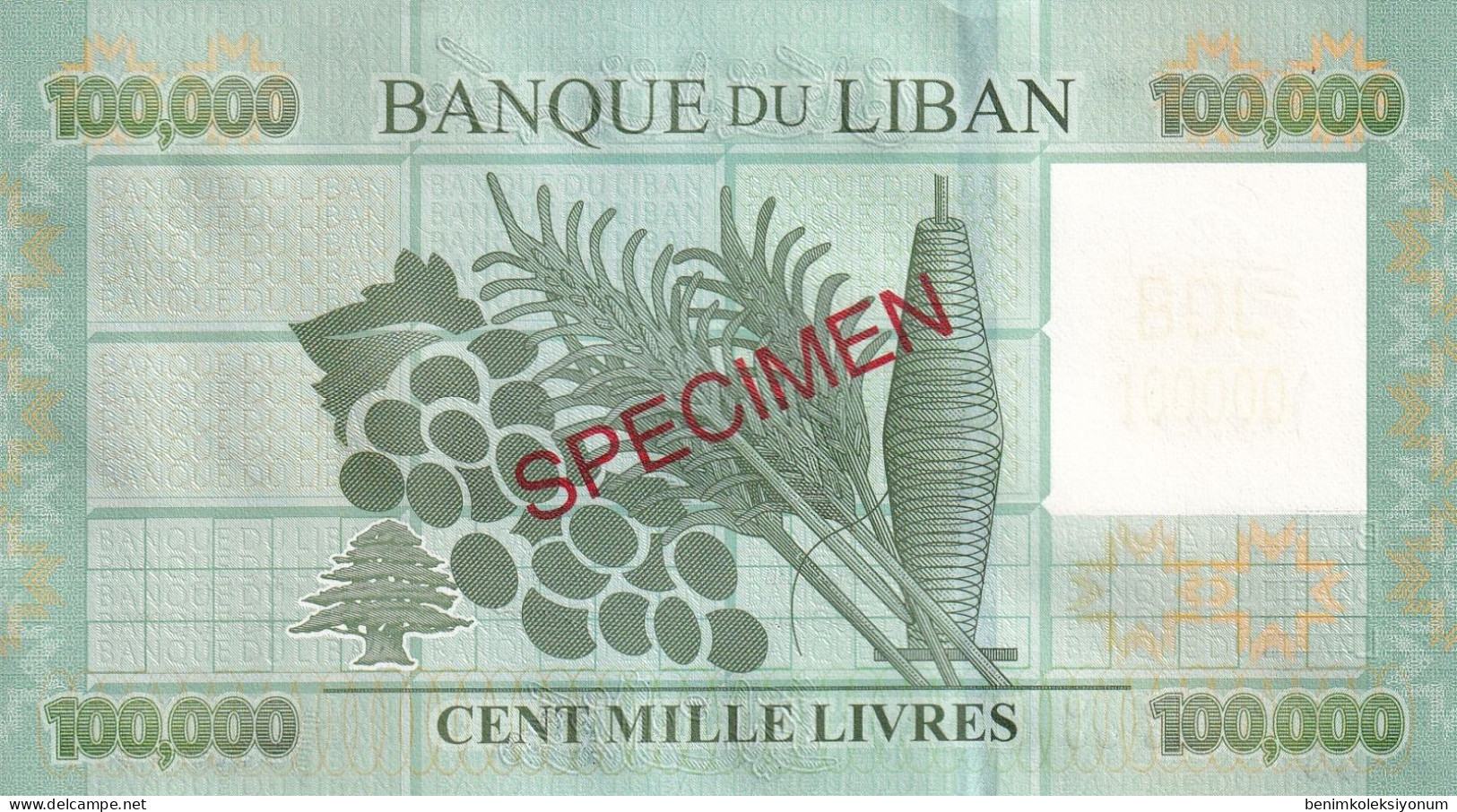Lebanon 100,000 Livres Specimen (2012) P95s UNC - Libano