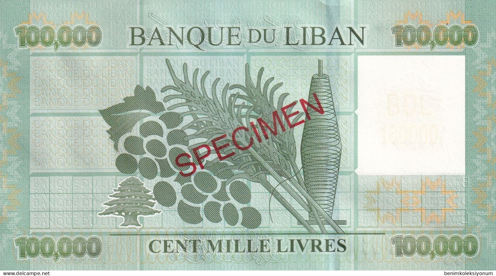 Lebanon 100,000 Livres Specimen (2012) P95s UNC - Liban