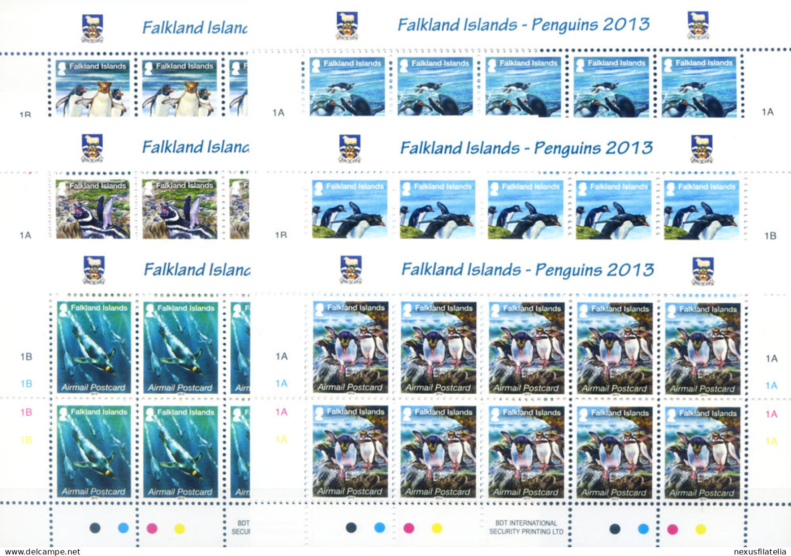 Fauna. Pinguini 2013. 6 Minifogli. - Falklandeilanden