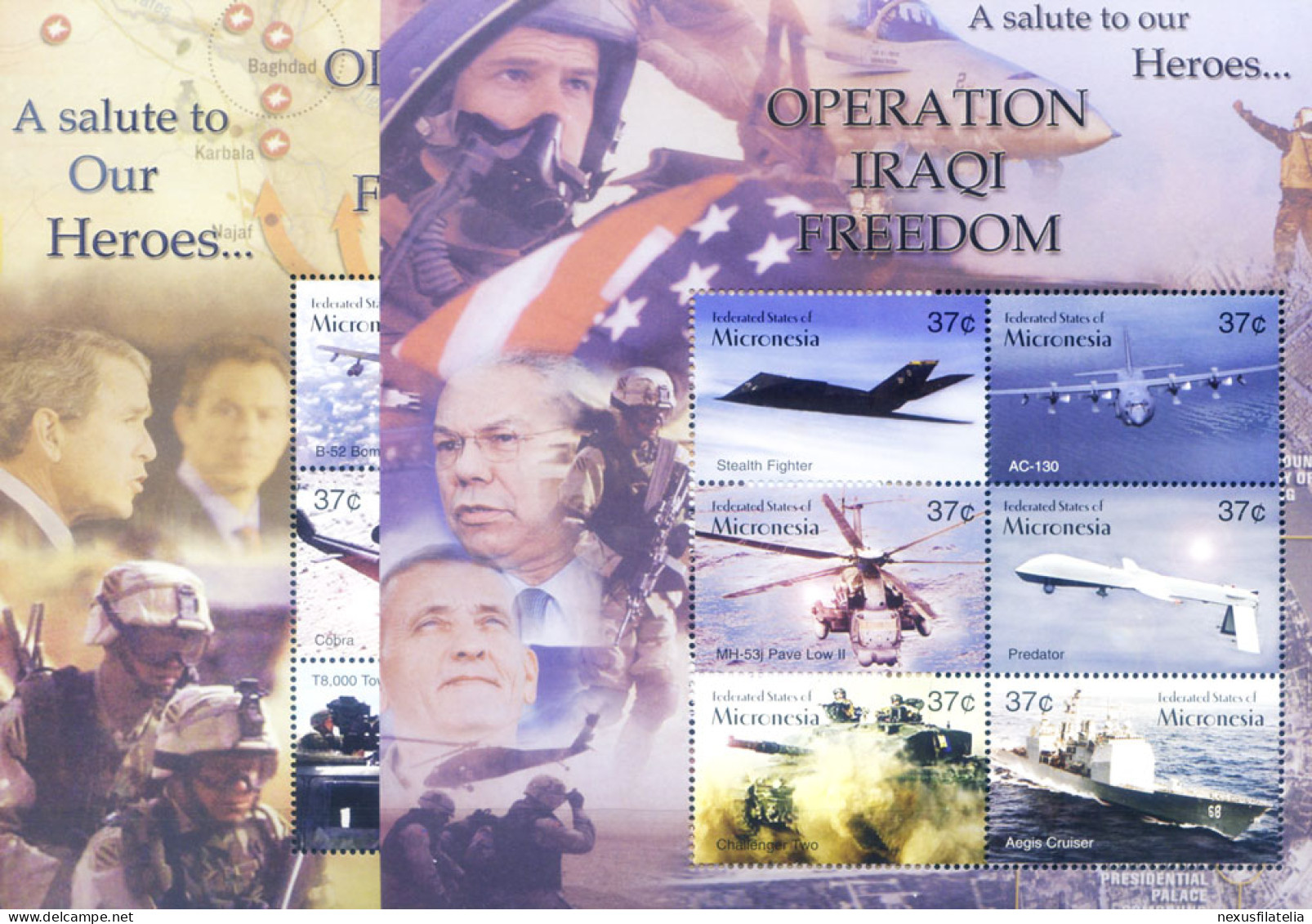 Guerra In Iraq 2003. 2 Minifogli. - Mikronesien