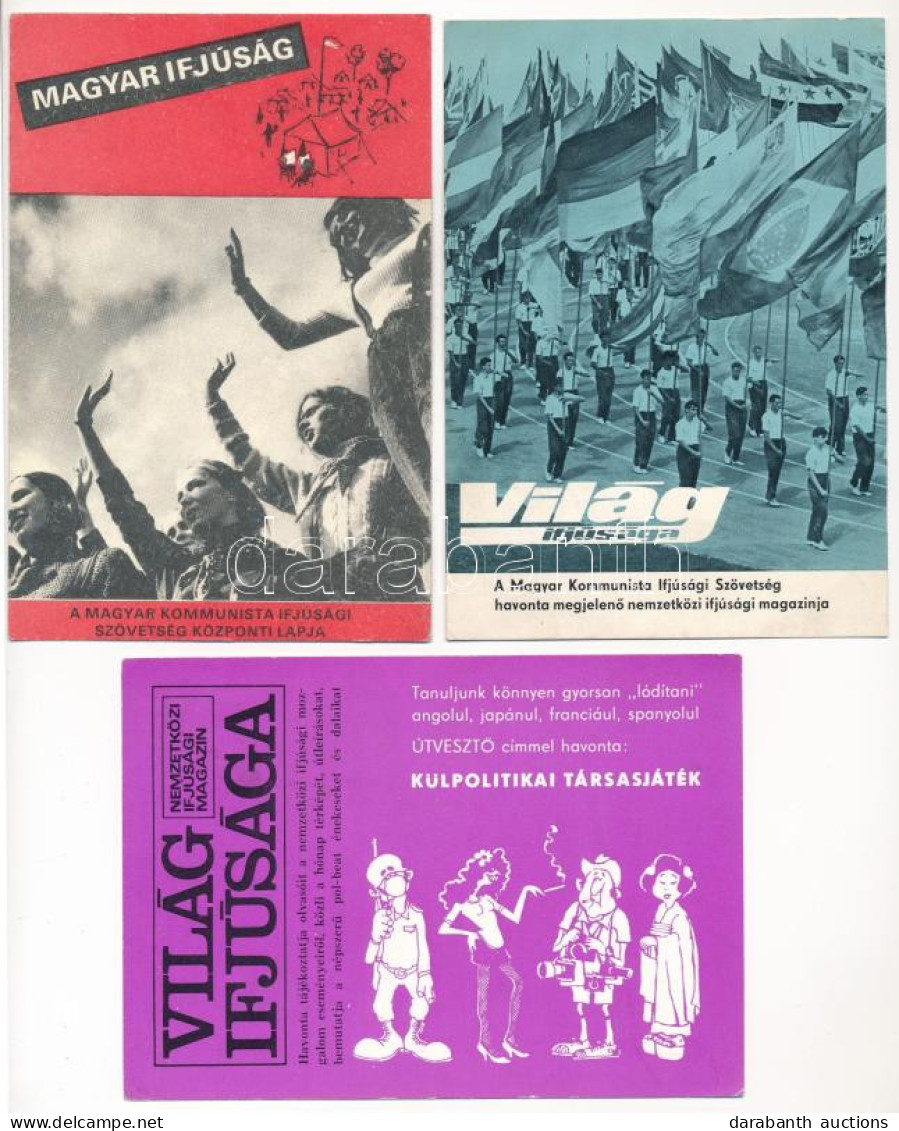 ** Világ Ifjúsága - 3 Db Modern Magyar Kommunista Propaganda Képeslap - Unclassified