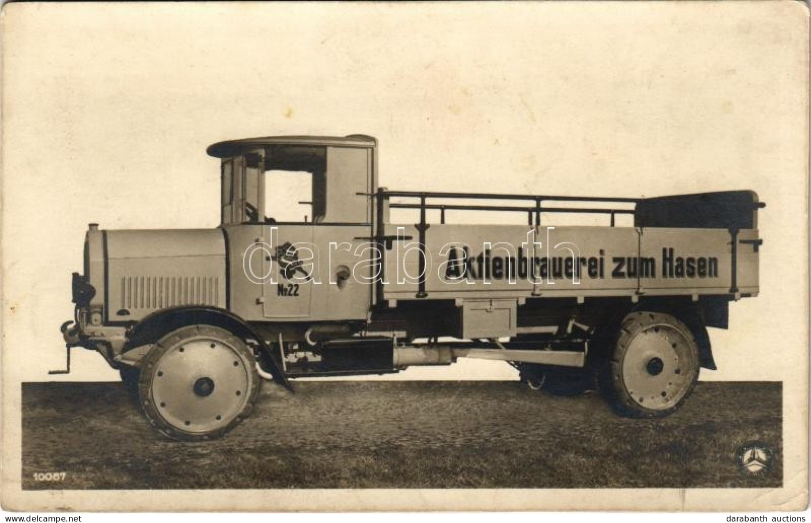 ** T2 Aktienbrauerei Zum Hasen / Német Sörfőzde Reklámja Teherautókkal / German Brewery's Advertisement With Daimler Tru - Unclassified