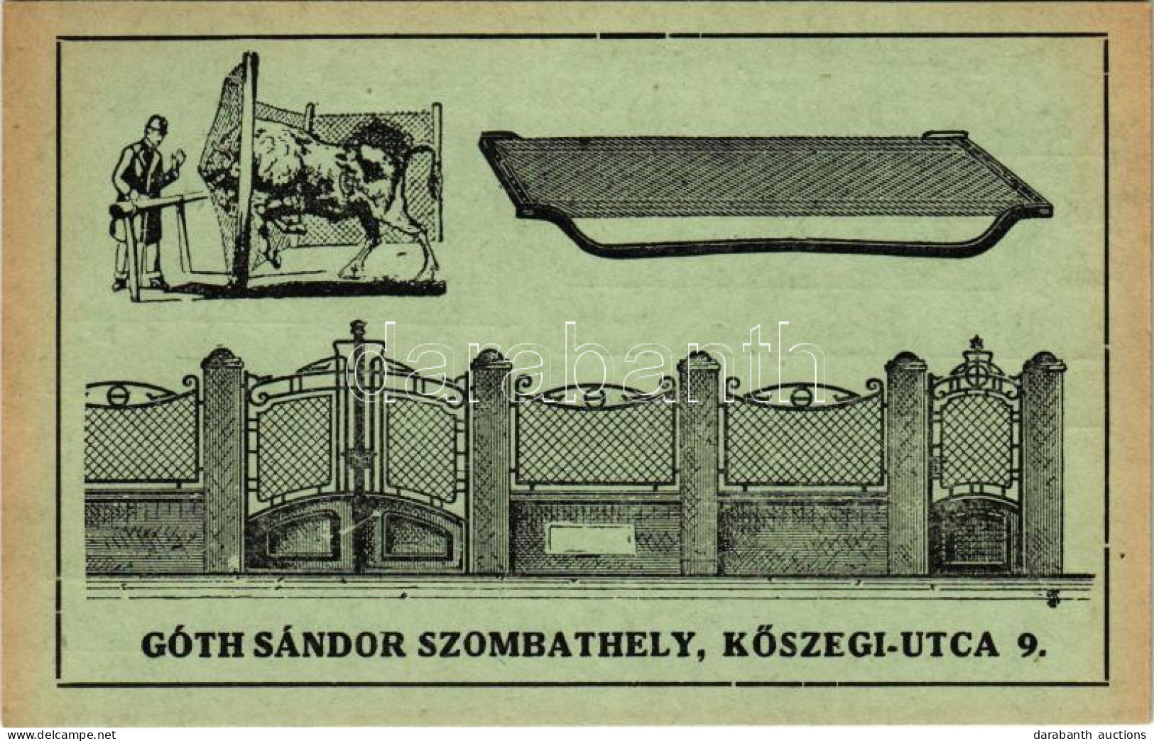 ** T1 Szombathely, Góth Sándor Lakatos és Sodronyáru Gyártó Reklámlapja. Kőszegi Utca 9. - Non Classés