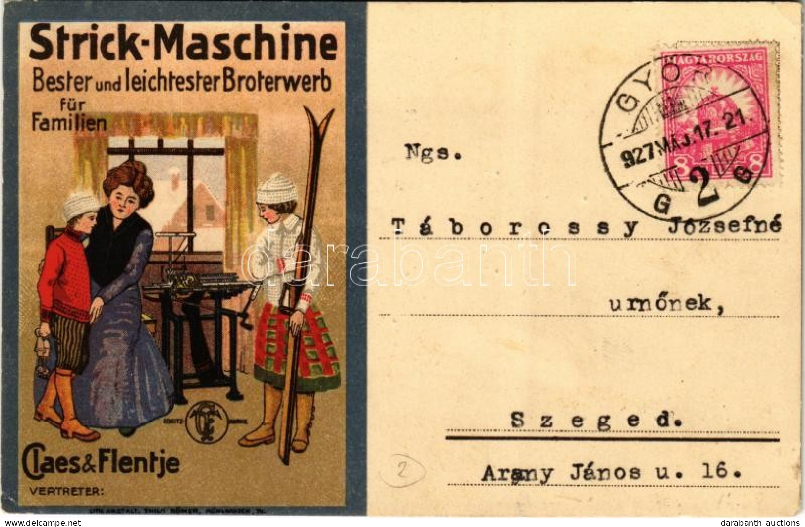 T2/T3 1927 Claes & Flentje "Strick-Maschine" Bester Und Leichtester Broterwerb Für Familien / German Knitting Machine Ad - Unclassified