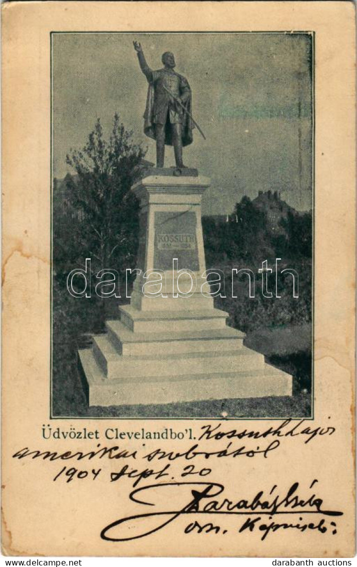 * T3 1904 Kossuth Lajos Szobra Clevelandben (Amerika) / Statue Of Kossuth In Cleveland, USA (fl) - Unclassified