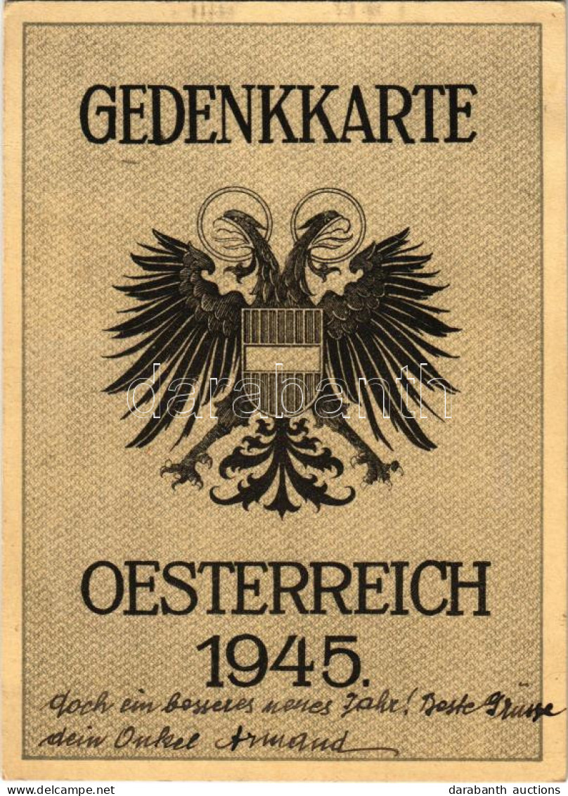 * T2/T3 Gedenkkarte Österreich 1945 / Austrian Coat Of Arms (EK) - Non Classés
