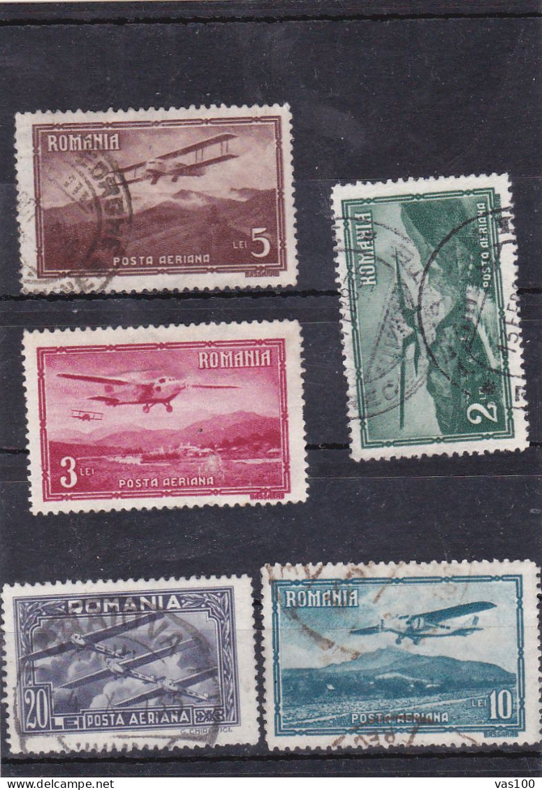 Romania 1931 Aeroplanes 5v, FINE USED, Transport - Aircraft & Aviation - Gebruikt