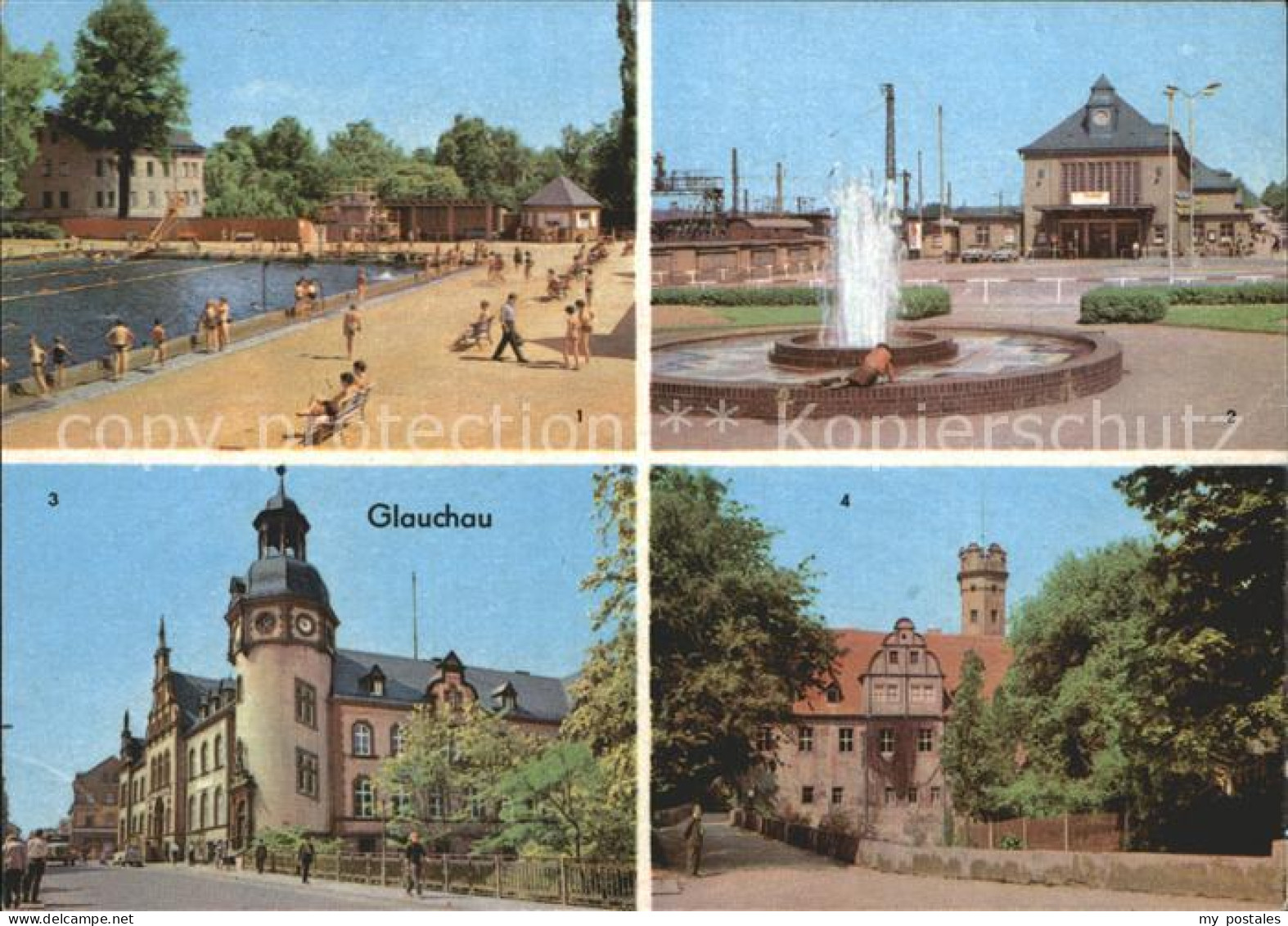 72322762 Glauchau Sommerbad Bahnhof Hauptpostamt Schloss Vorderglauchau Glauchau - Glauchau