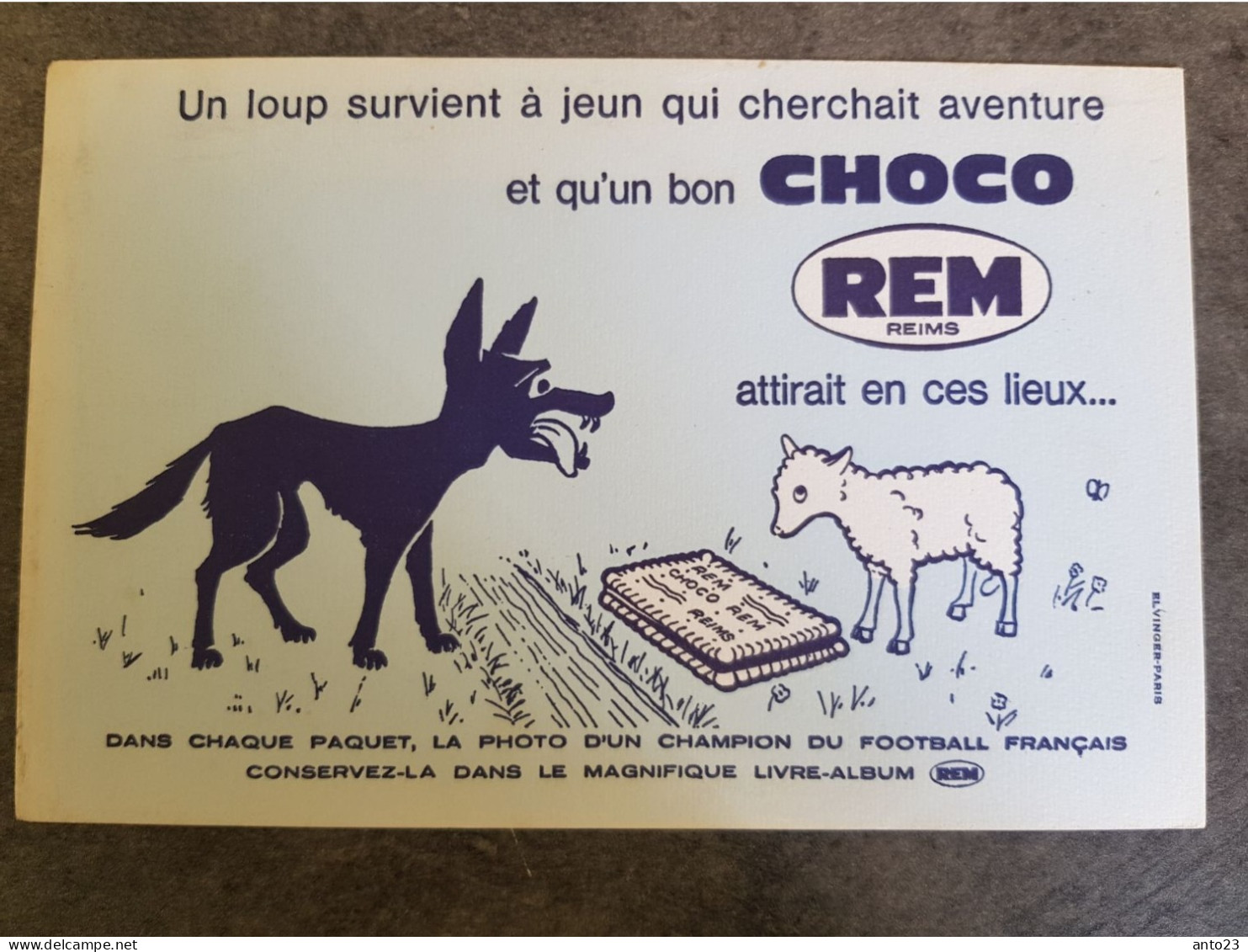 Buvard Ancien 'Choco Rem" Le Loup - Alimentaire