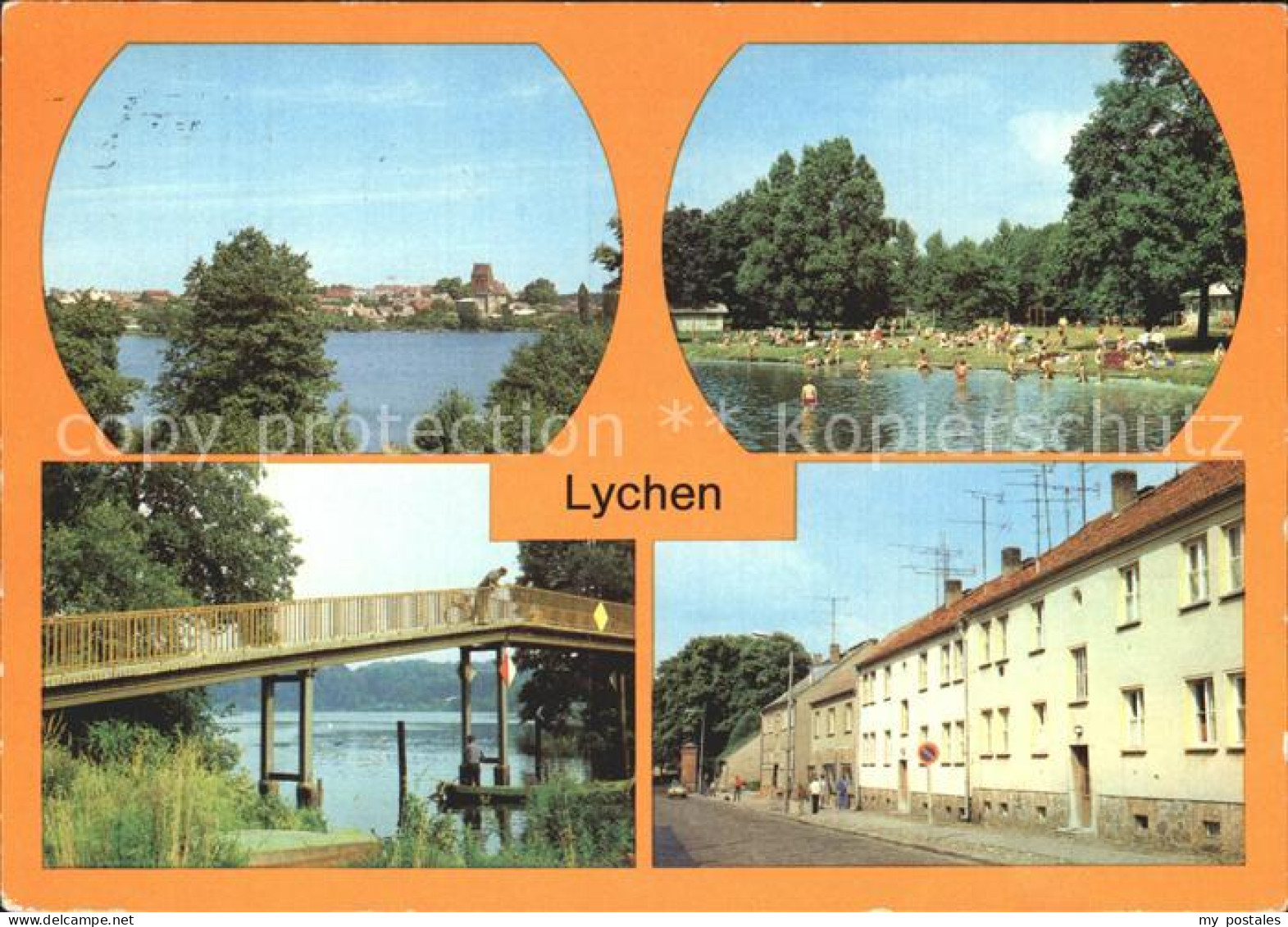 72322724 Lychen Stadtsee Strandbad Am Gr Lychensee Fussgaengerbruecke Fuerstenbe - Lychen