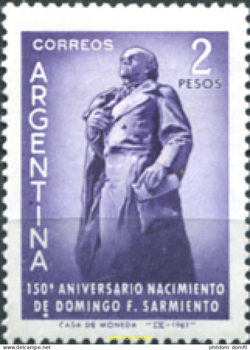 726719 HINGED ARGENTINA 1961 150 ANIVERSARIO DEL NACIMIENTO DE DOMINGO F. SARMINETO - Ungebraucht