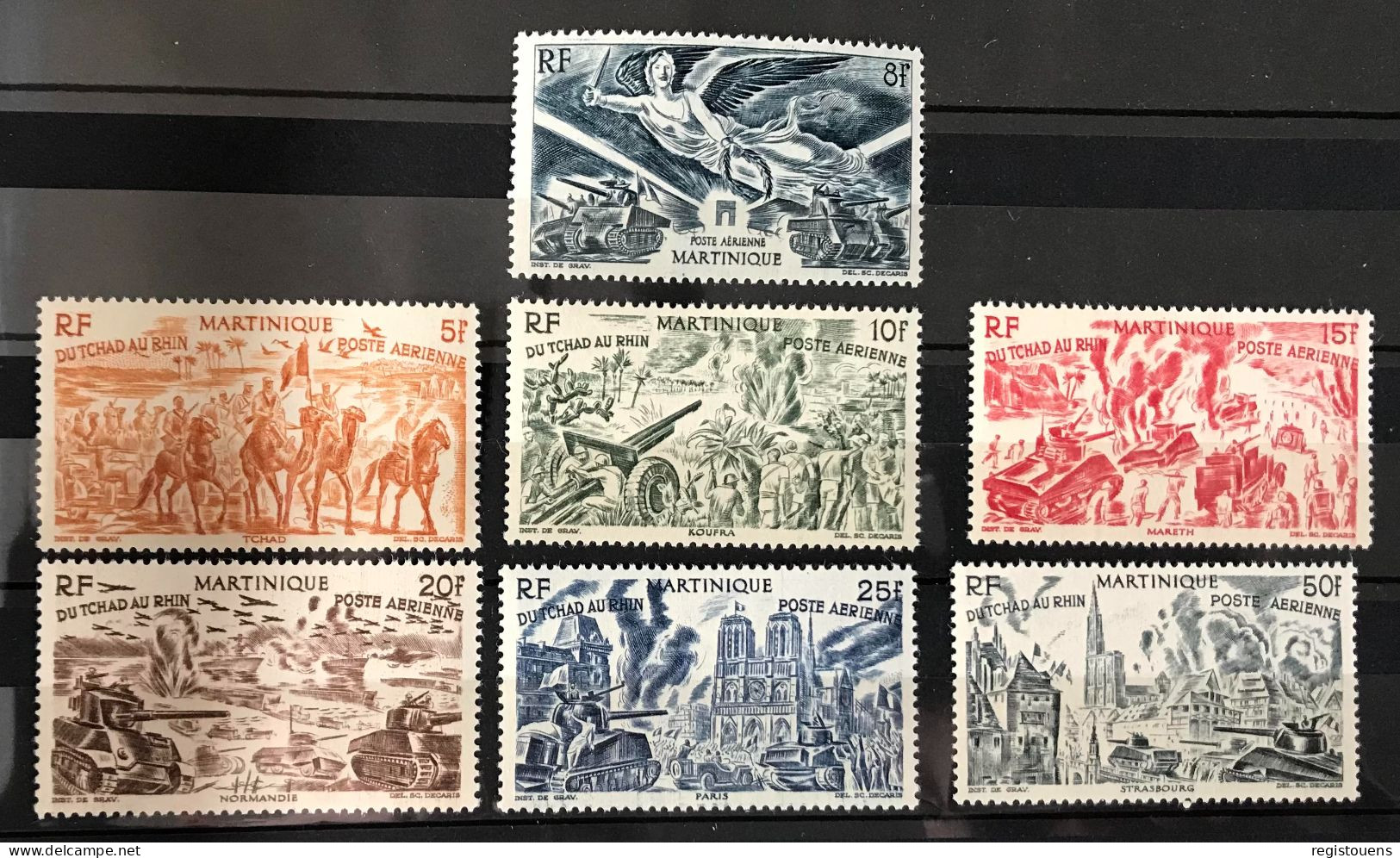 Lot De 7 Timbres Neufs** Martinique 1946 - Poste Aérienne
