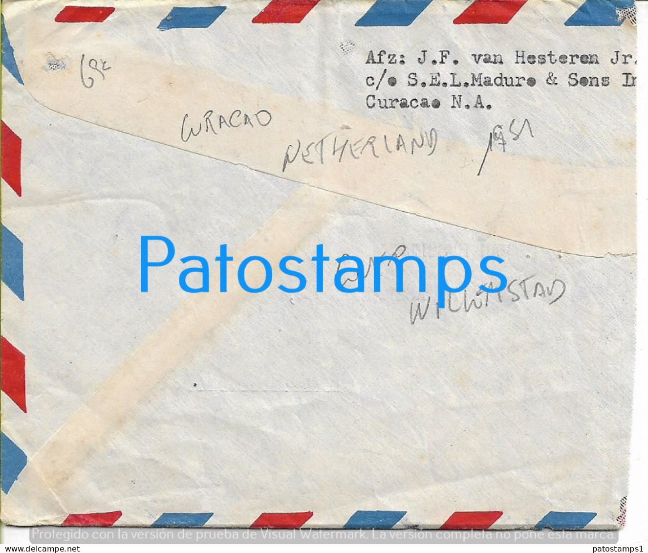 225564 CURAÇAO NETHERLAND COVER CUT CANCEL YEAR 1951 CIRCULATED TO HOLLAND  NO POSTAL POSTCARD - Amerika (Varia)