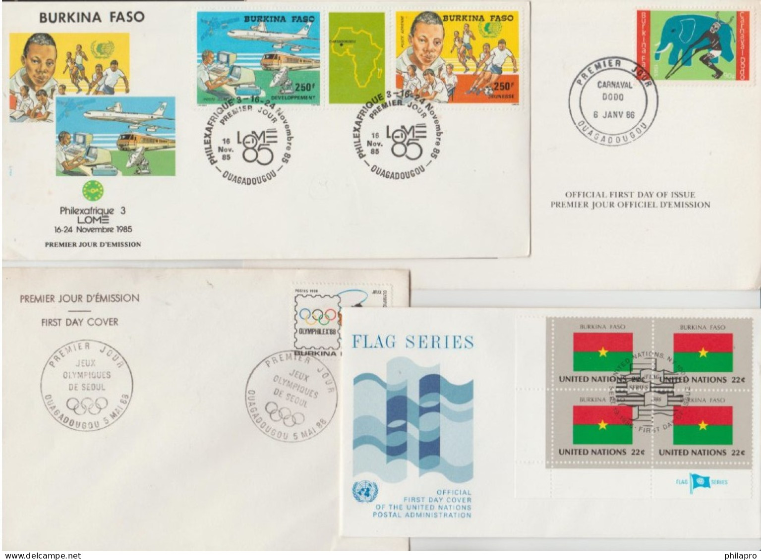 BURKINA FASO  2 Lot Stamp + 2 BLOCKS  All **MNH + 3FDC +1 CARD   T 1455 - Burkina Faso (1984-...)