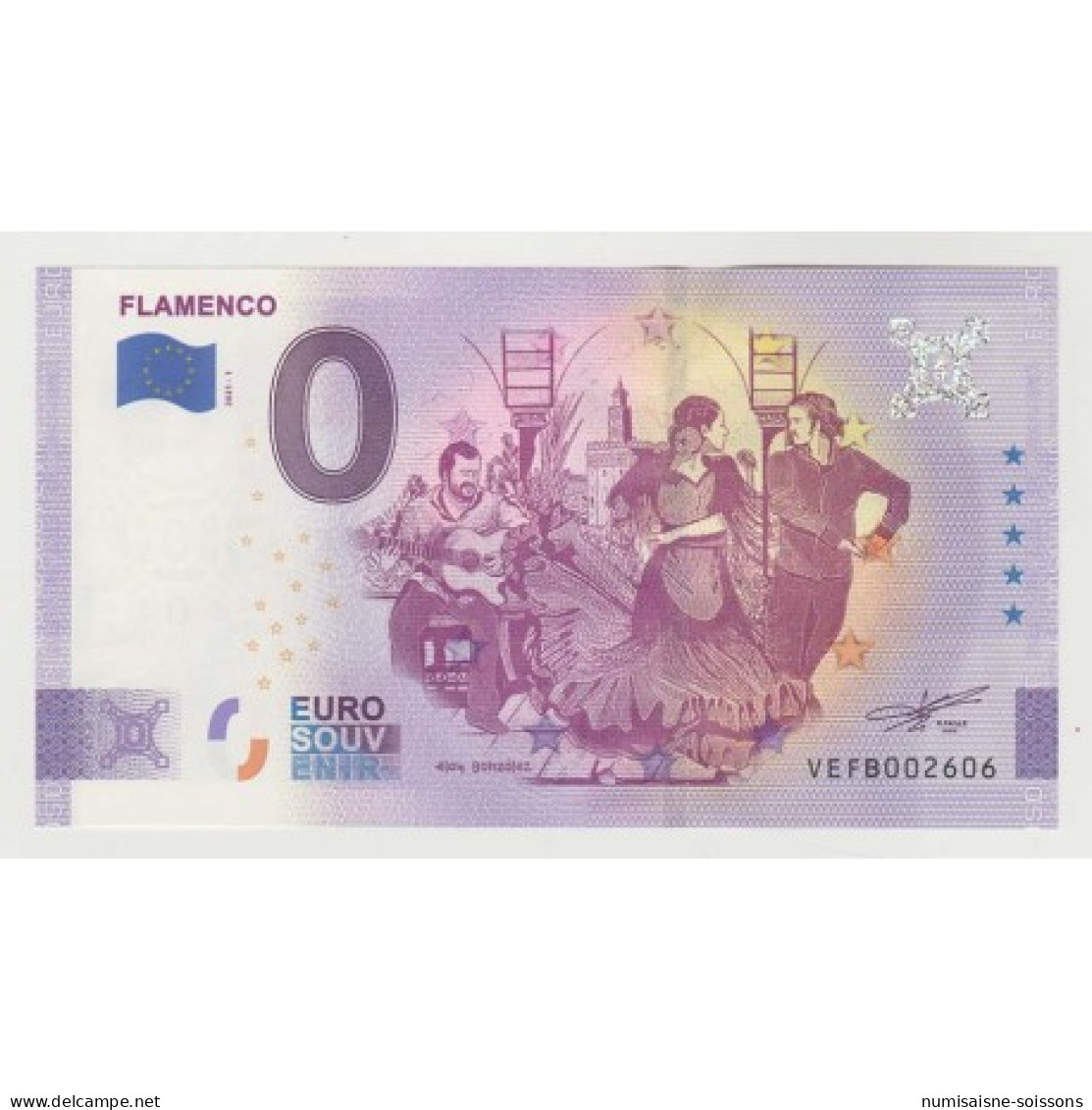 ESPAGNE - BILLET DE 0 EURO SOUVENIR - FLAMENCO - 2021 - Essais Privés / Non-officiels