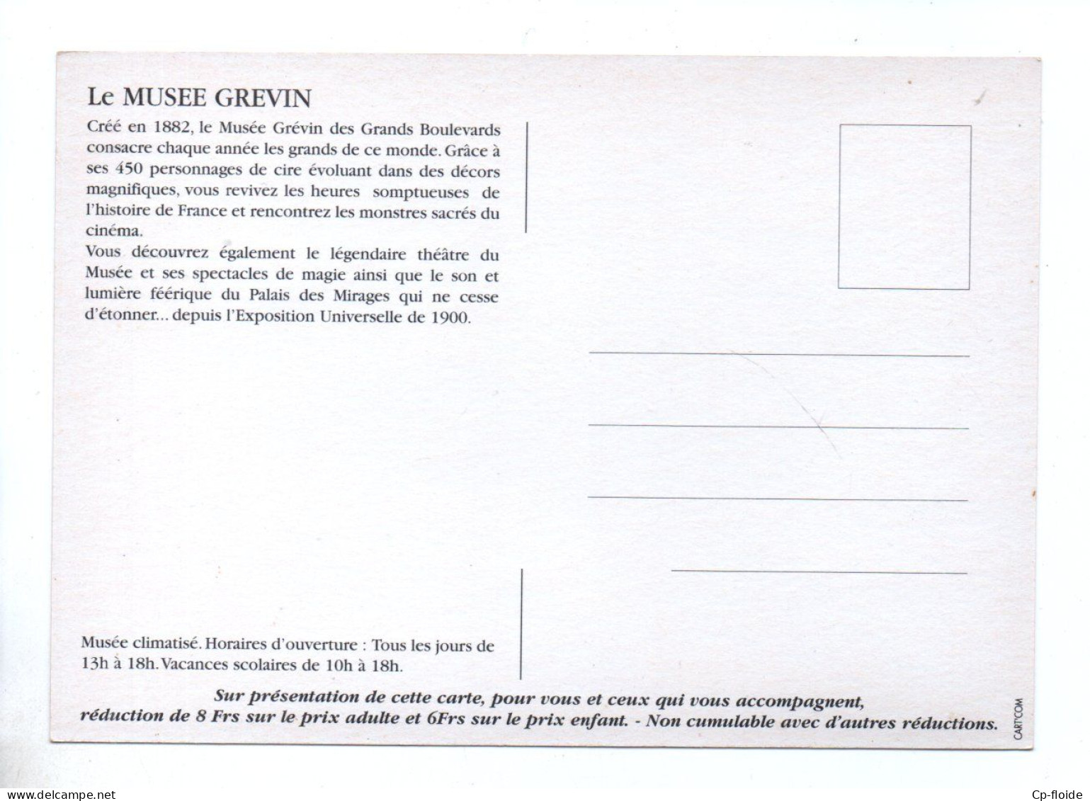LE MUSÉE GREVIN . THE GREVIN WAX MUSEUM . MARILYN MONROE . PARIS . CART'COM - Réf. N°38668 - - Musei