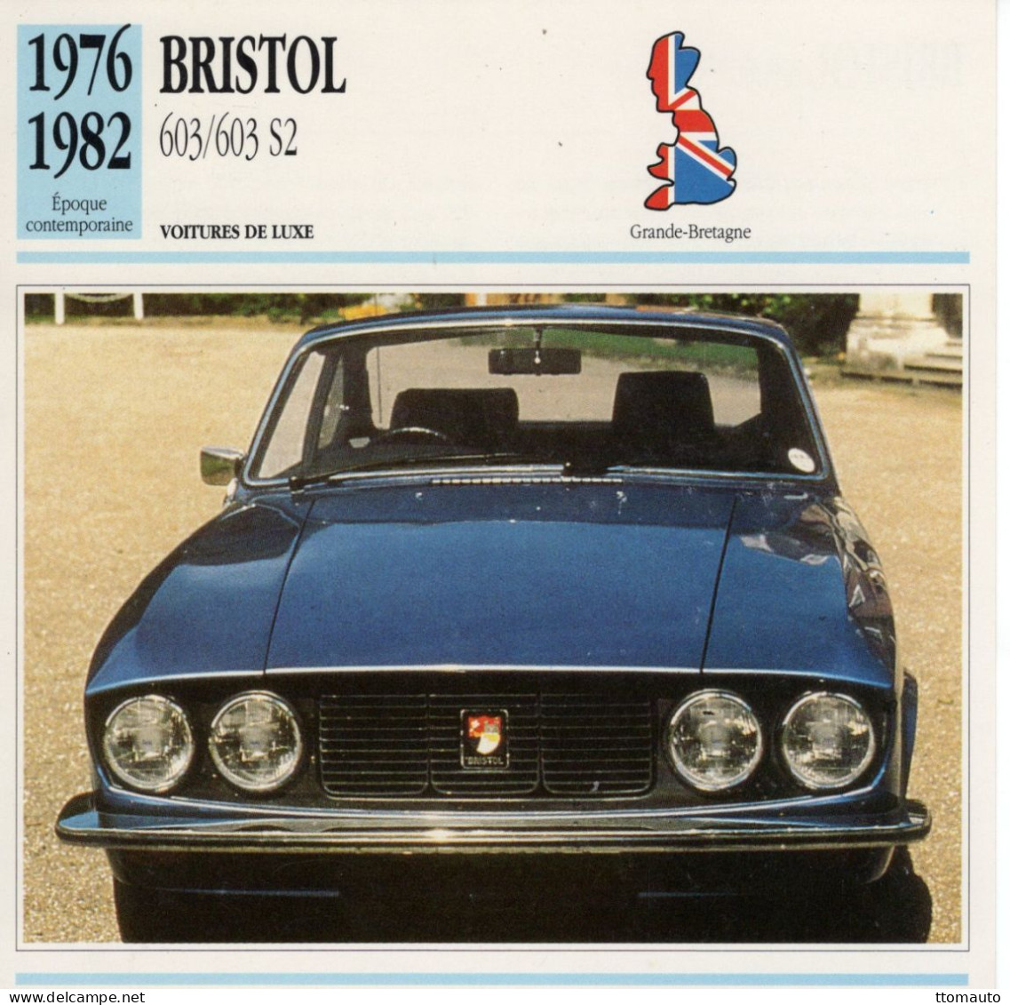 Bristol 603 S2  -  1979  - Voiture De Luxe -  Fiche Technique Automobile (GB) - Automobili