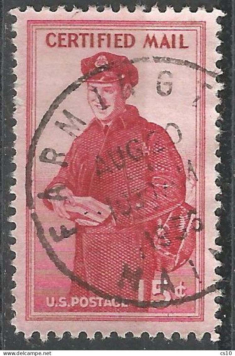 USA 1955 Postman Registered Letters C.15 - VFU Farmington 20aug1956 - Oblitérés