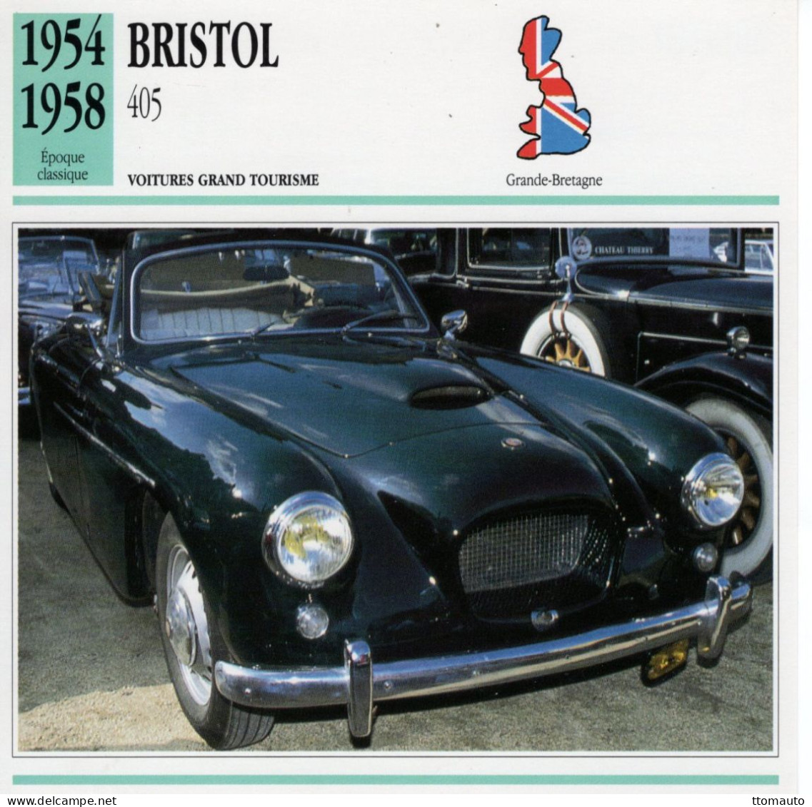 Bristol 405  -  1956  - Voiture Grand Tourisme -  Fiche Technique Automobile (GB) - Auto's