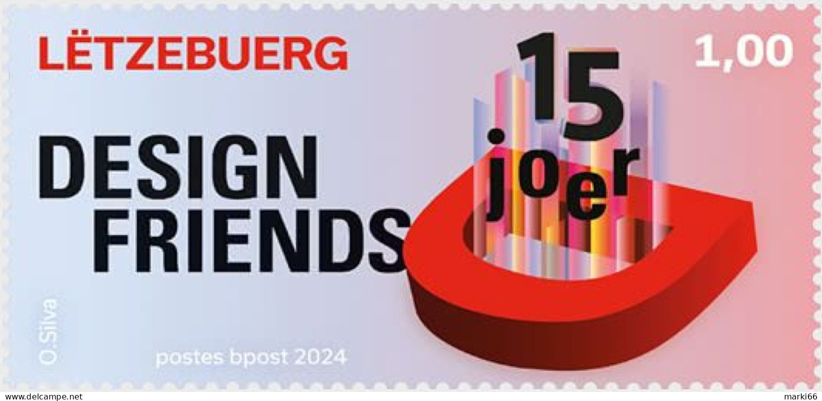 Luxembourg - 2024 - 15 Years Of Design Friends Organization - Mint Stamp - Neufs