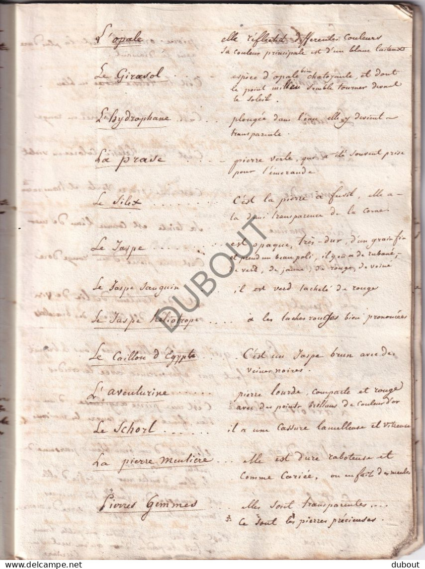 Manuscript ±1810 - Notes Sur L'histoire Naturelle (V3025) - Manuscripts