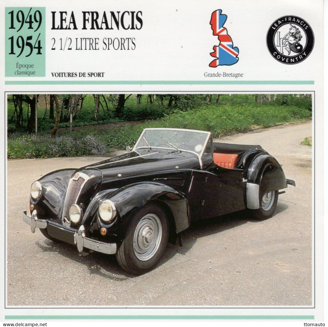 Lea Francis 2.5 Litre Sports -  1950 - Voiture De Sport -  Fiche Technique Automobile (GB) - Automobili