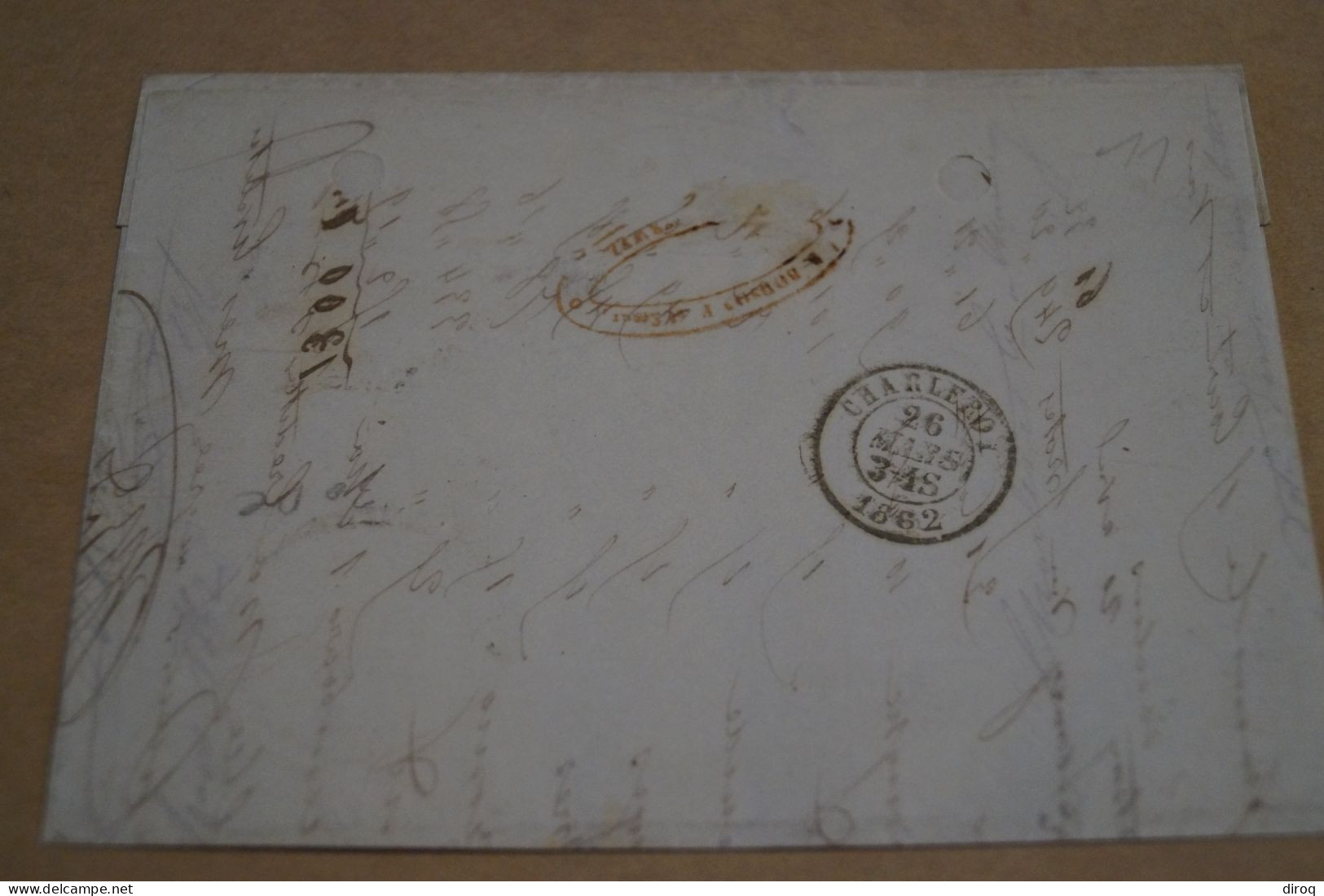 Bel Envoi,très Belle Oblitération Gembloux Et Charleroy,en Losange,N° 144 De 1862 - Postmarks - Lines: Distributions