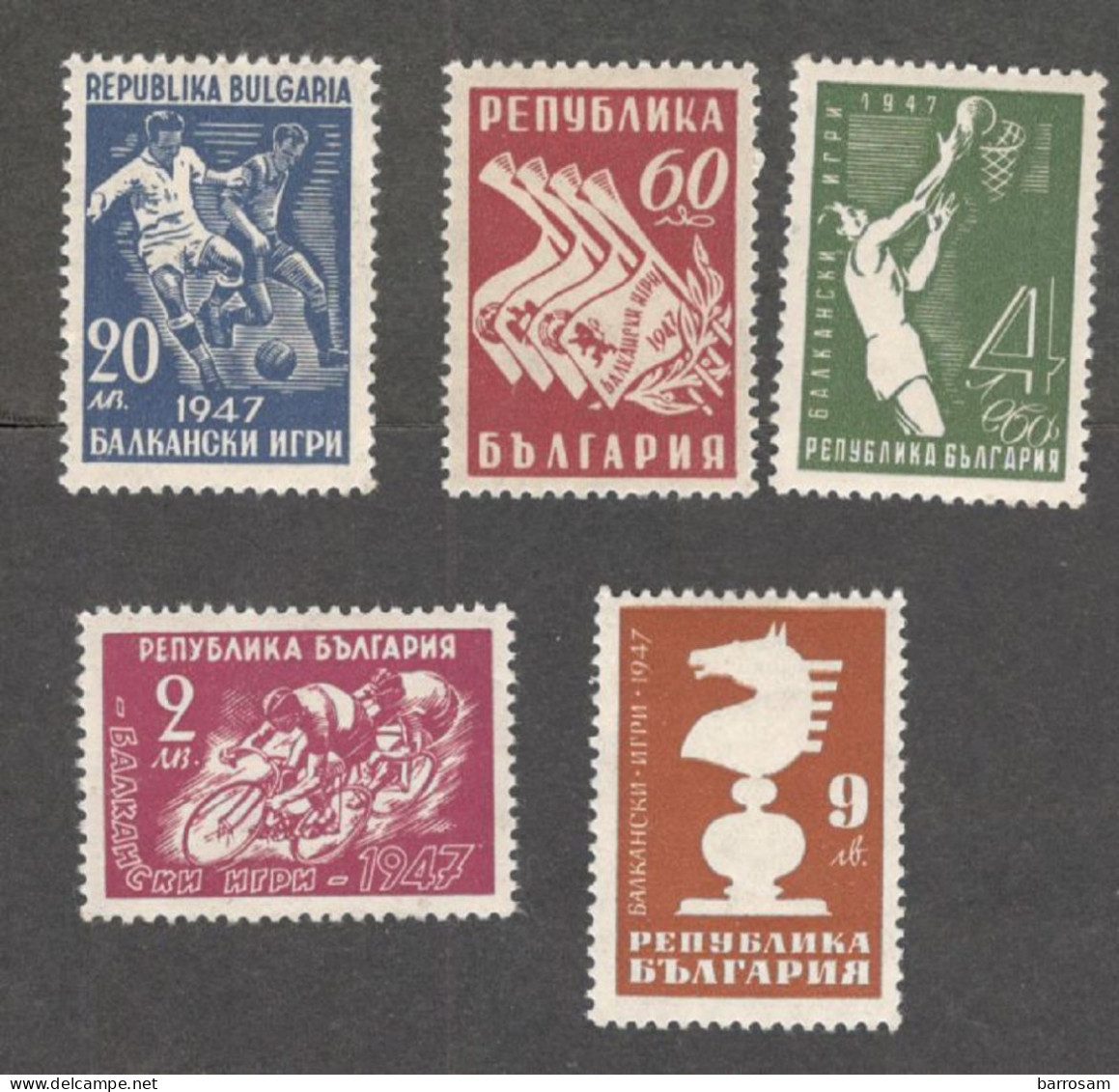 BULGARIA.....1947:Michel 606-10mnh** - Neufs