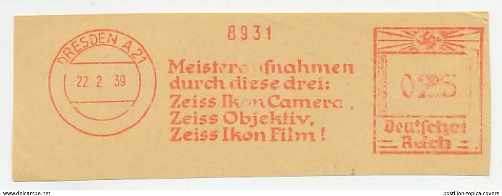 Meter Cut Deutsches Reich / Germany 1939 Zeiss Ikon Camera - Film - Fotografía