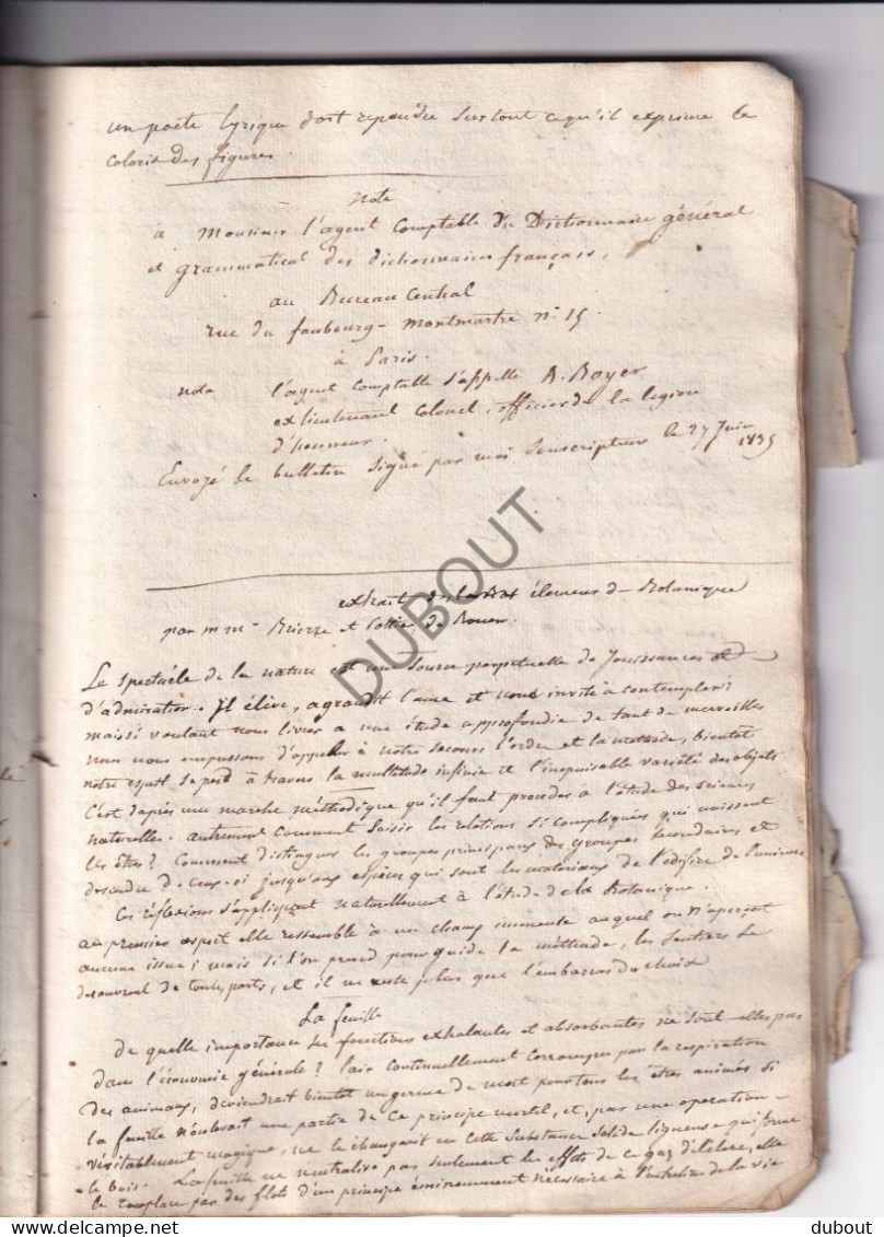 Manuscript ±1830-1850 - Notes Diverses: Botanique (V3028) - Manuscrits