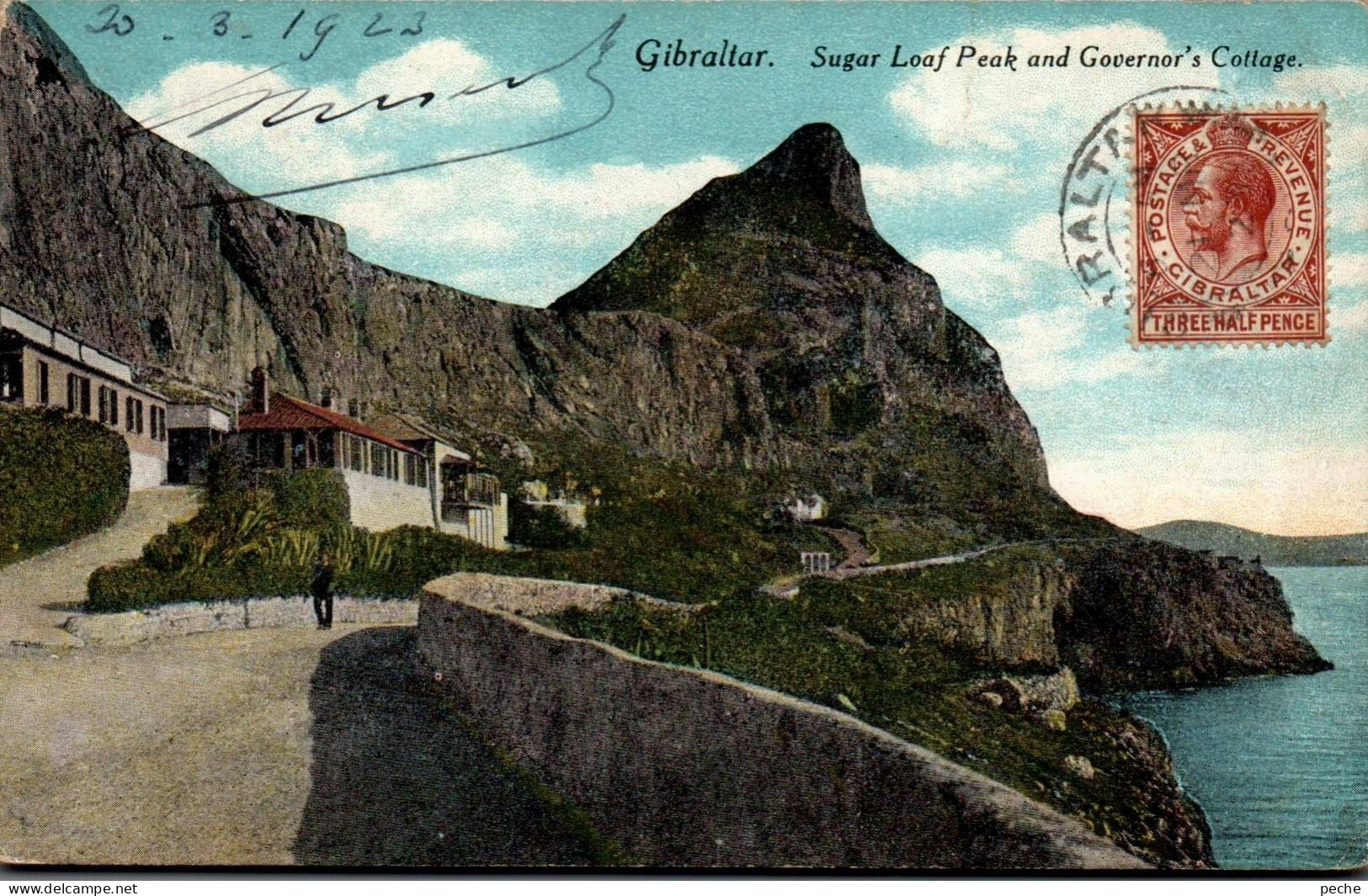 N°1821 V -cpa Gibraltar Sugar Loaf Peak And Governor's Cottage- - Gibilterra