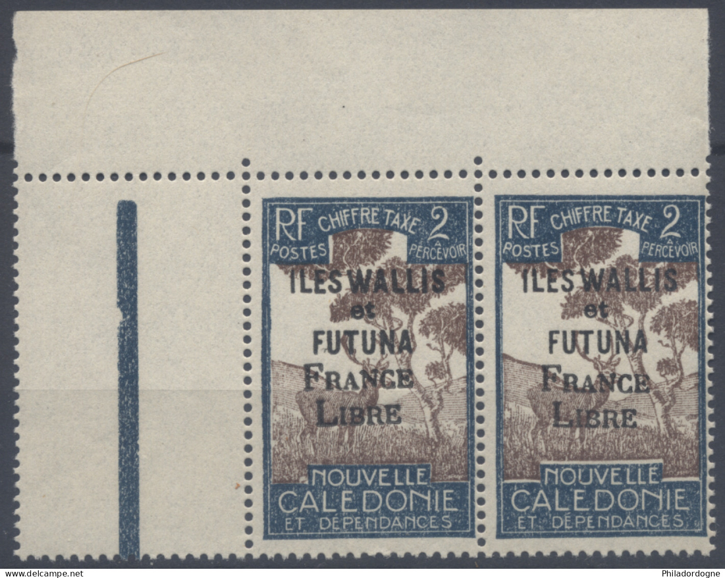 Wallis Et Futuna - Paire Interpanneau Yvert Taxe N° 24 Neuf Et Luxe (MNH) - Cote 166 Euros - Postage Due