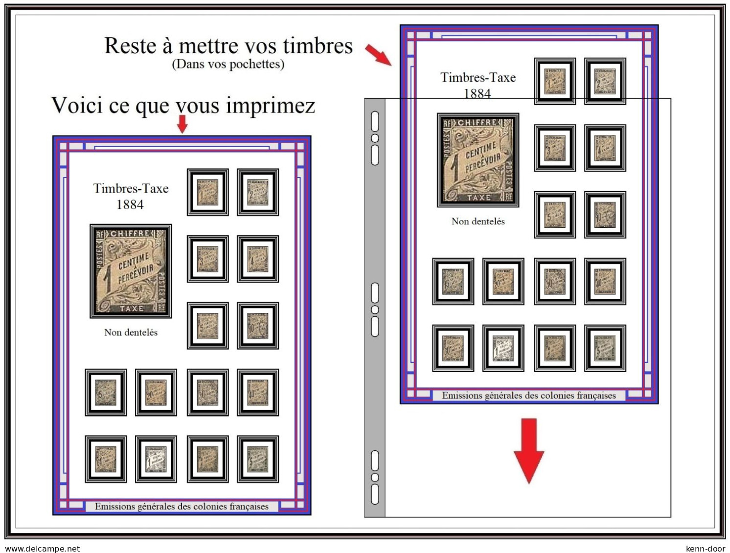 Album de timbres à imprimer soi-même EMISSIONS GENERALES