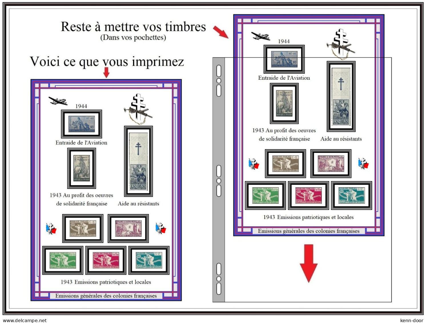 Album de timbres à imprimer soi-même EMISSIONS GENERALES