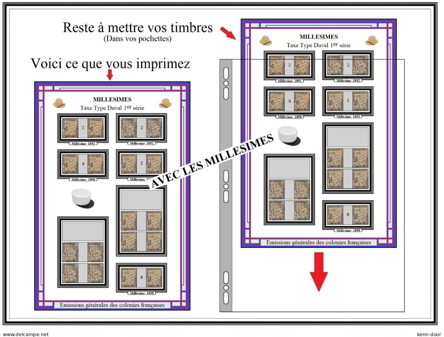 Album de timbres à imprimer soi-même EMISSIONS GENERALES