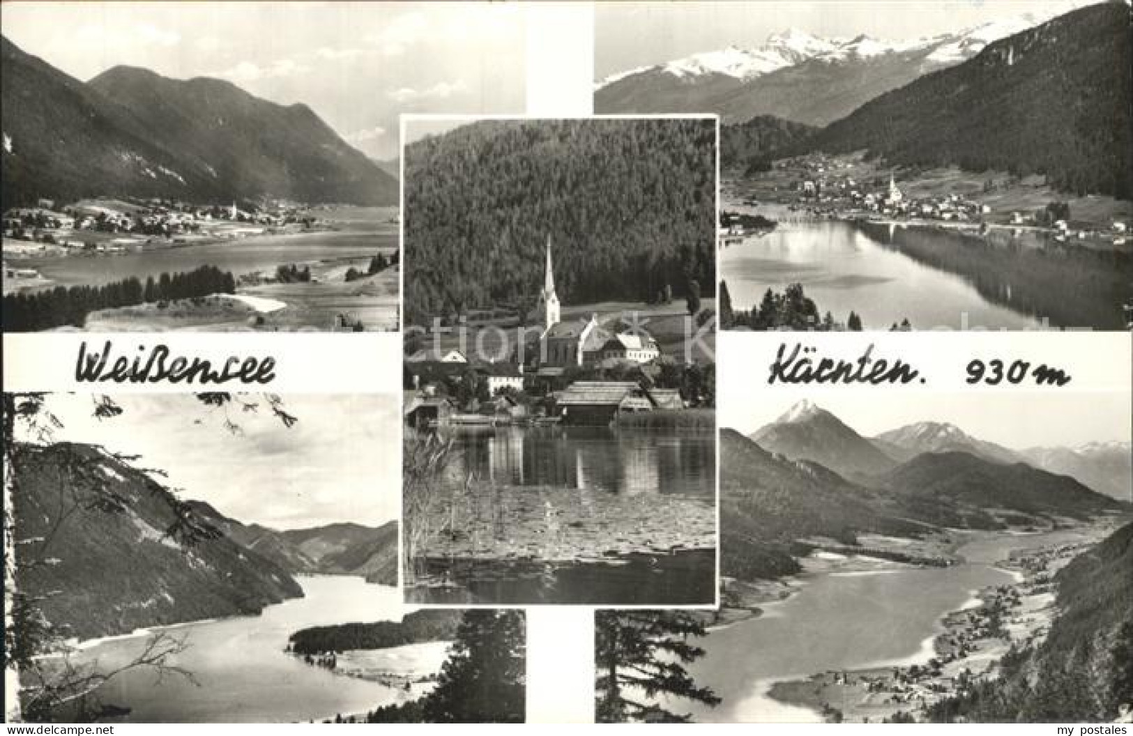 72319640 Weissensee Kaernten Panorama Teilansichten Kirche Weissensee Kaernten - Weissensee