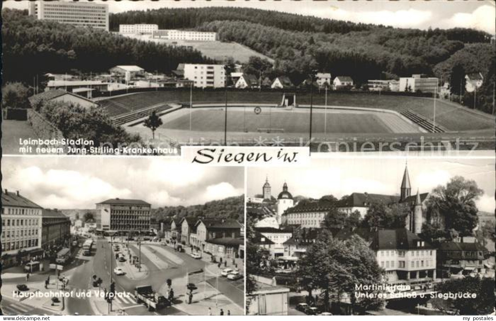 72319576 Siegen Westfalen Leimbach Stadion Krankenhaus Hauptbahnhof Vorplatz Mar - Siegen