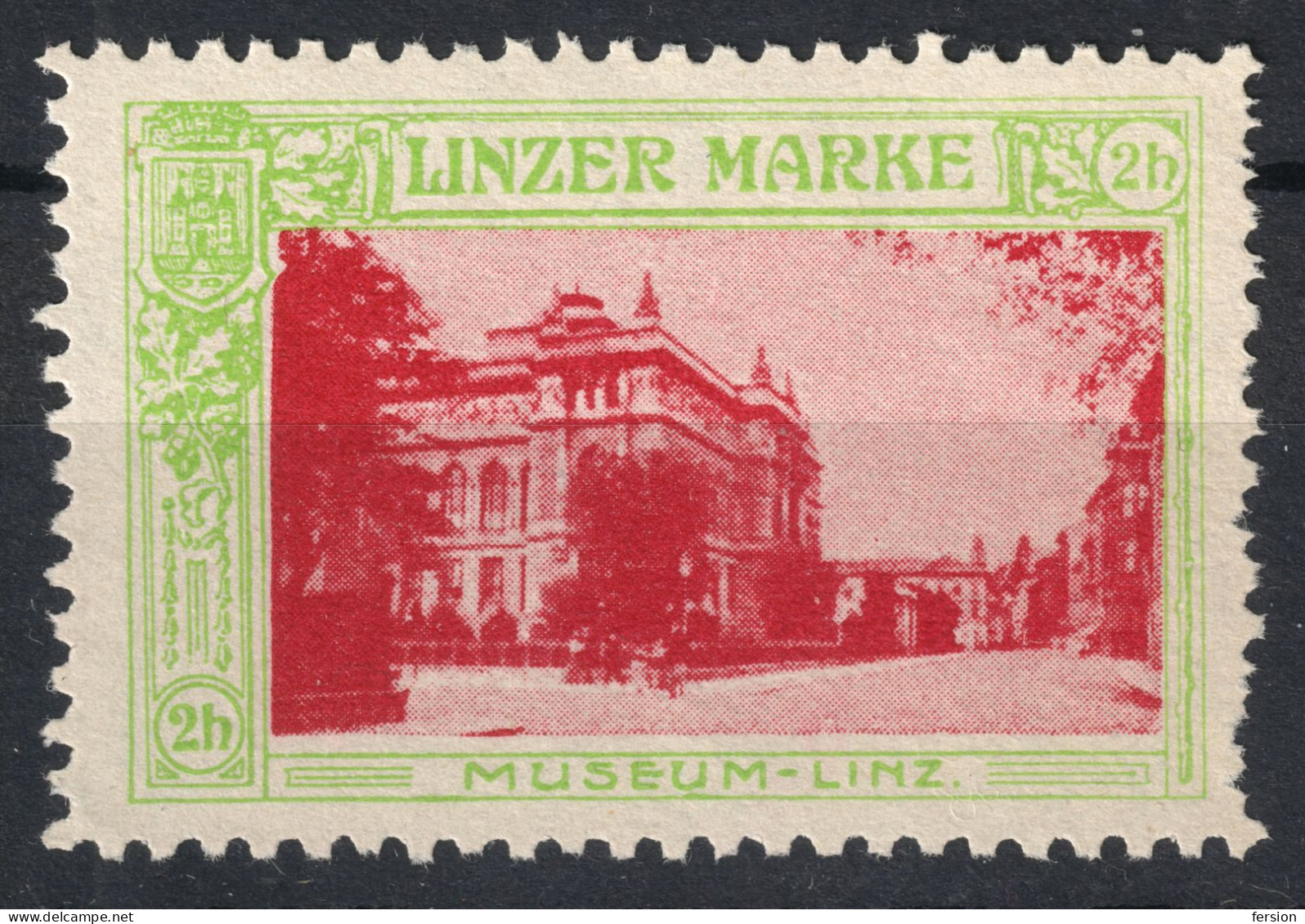Museums MUSEUM - City LINZ 1910 Austria Charity Label Cinderella Vignette / LINZER MARKE - Museums