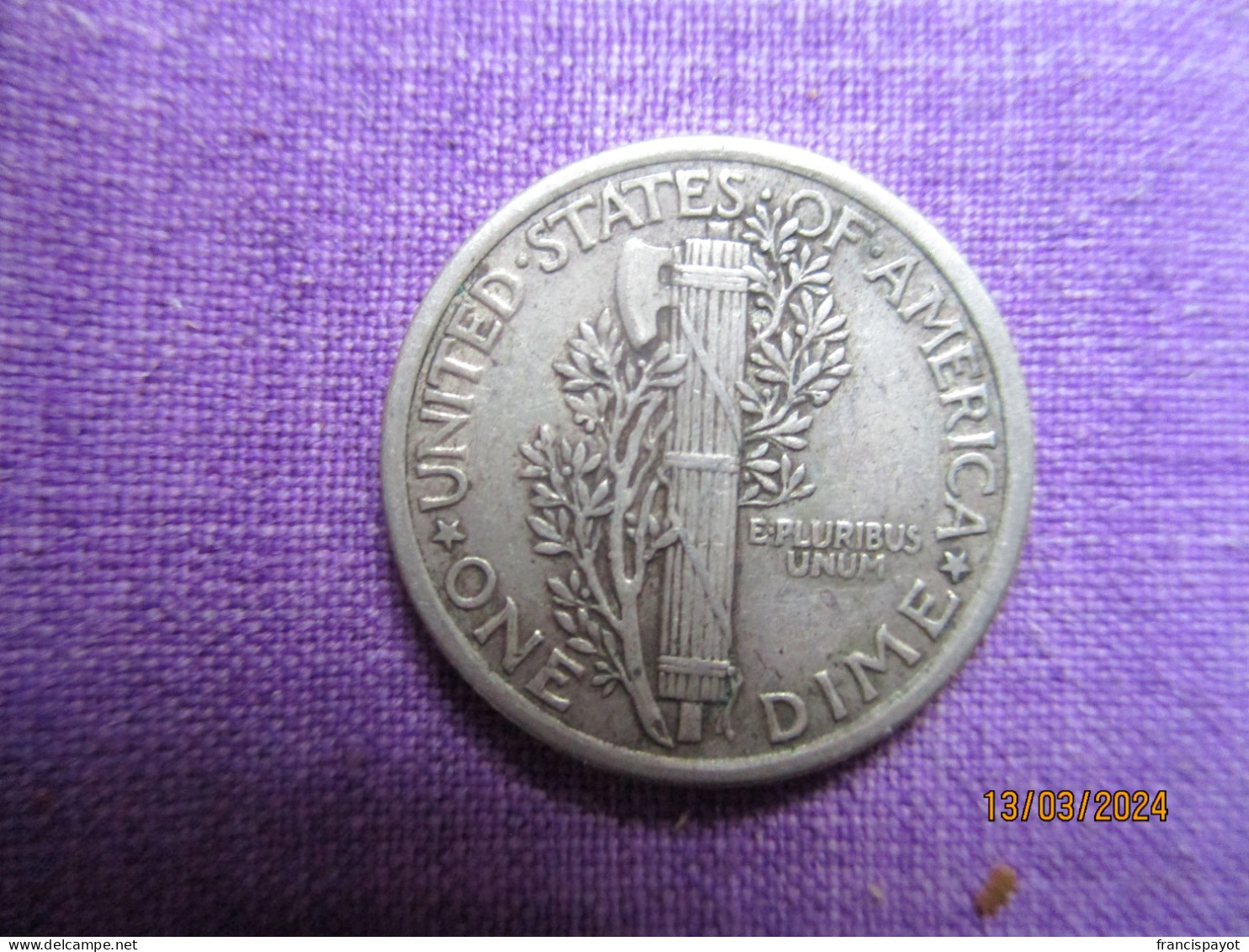 USA Dime 1919 (silver) - 1916-1945: Mercury (Mercurio)