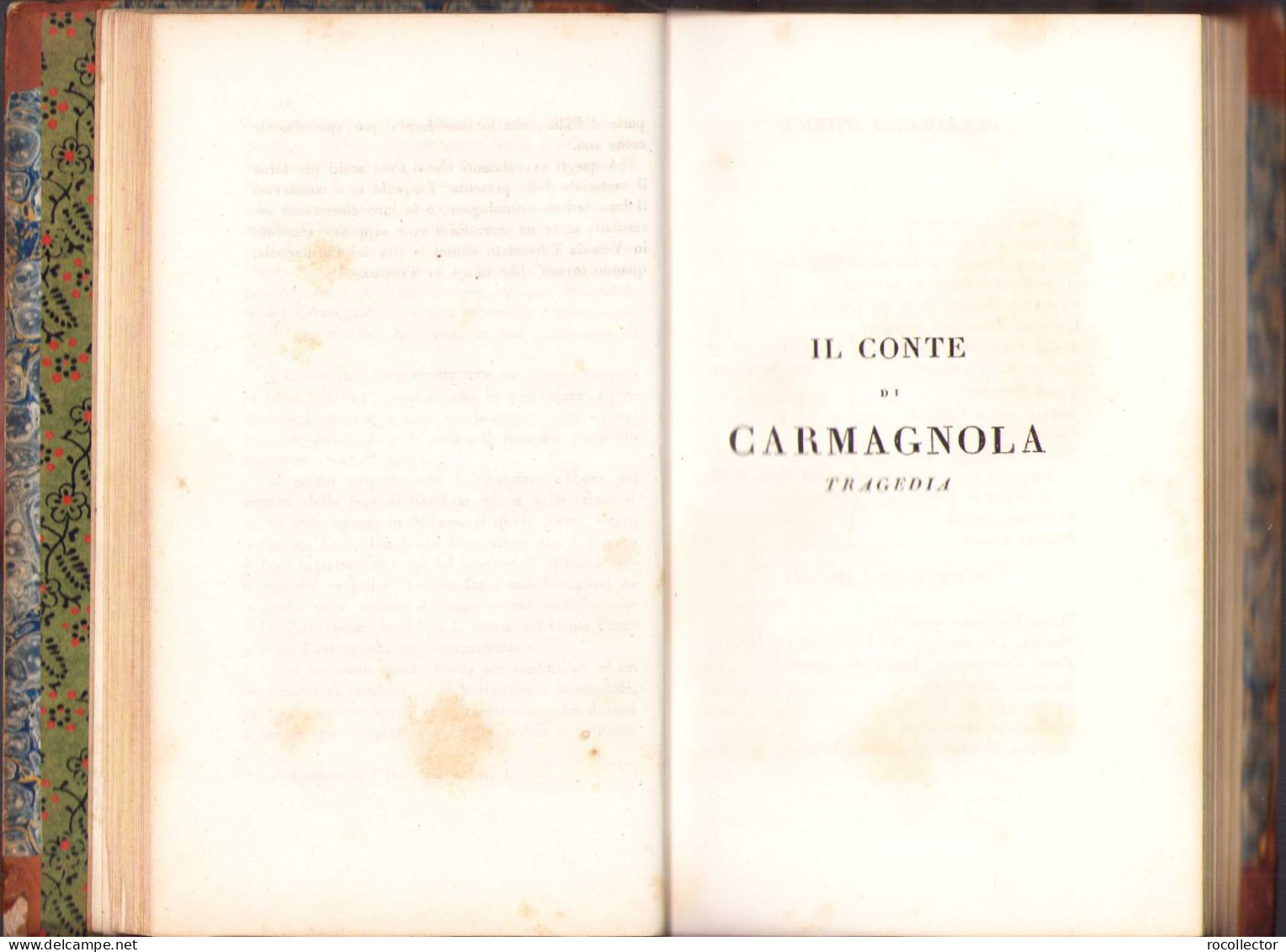 Opere Di Alessandro Manzoni Milanese, Con Aggiunte E Osservazioni Critiche. Prima Edizione Completa. Tomo Primo, 1828 - Libros Antiguos Y De Colección