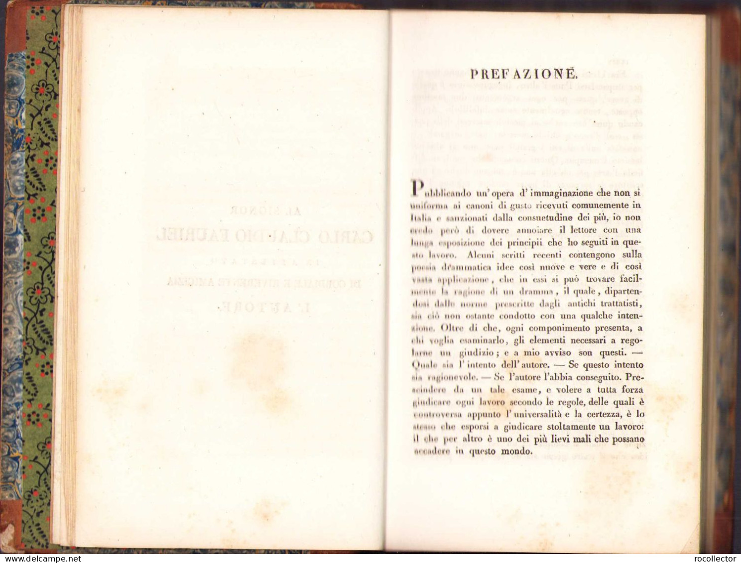 Opere Di Alessandro Manzoni Milanese, Con Aggiunte E Osservazioni Critiche. Prima Edizione Completa. Tomo Primo, 1828 - Livres Anciens