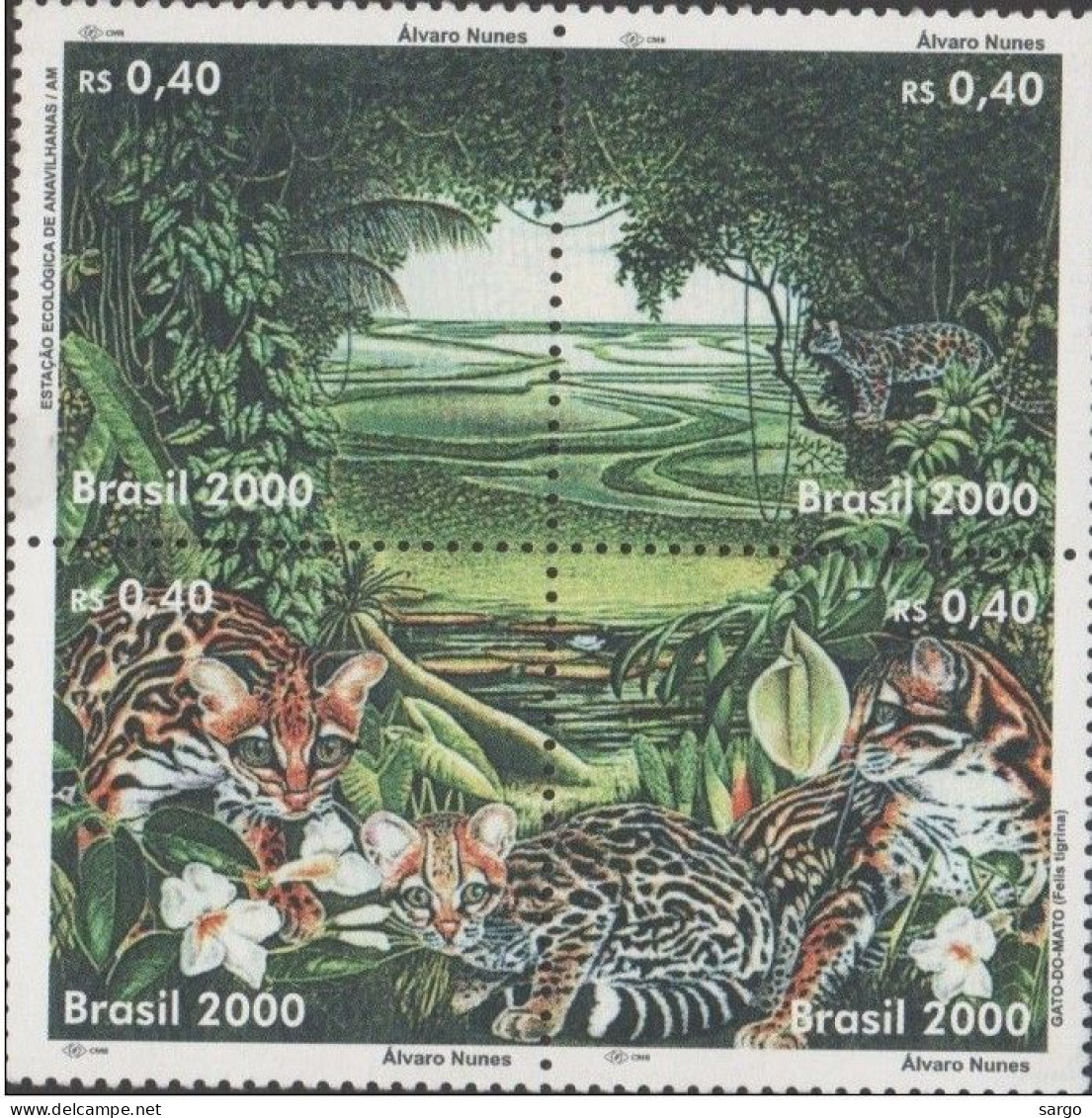 BRAZIL  - 2000 - FAUNA - ANIMALS - 4 V -  MNH - ENVIRONMENT PROTECTION - - Felini