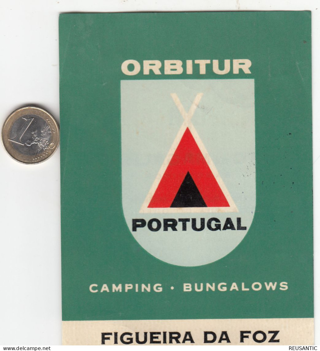 ETIQUETA - STICKER - LUGGAGE LABEL PORTUGAL HOTEL CAMPING ORBITUR EN FIGUEIRA DA FOZ - Etiquetas De Hotel