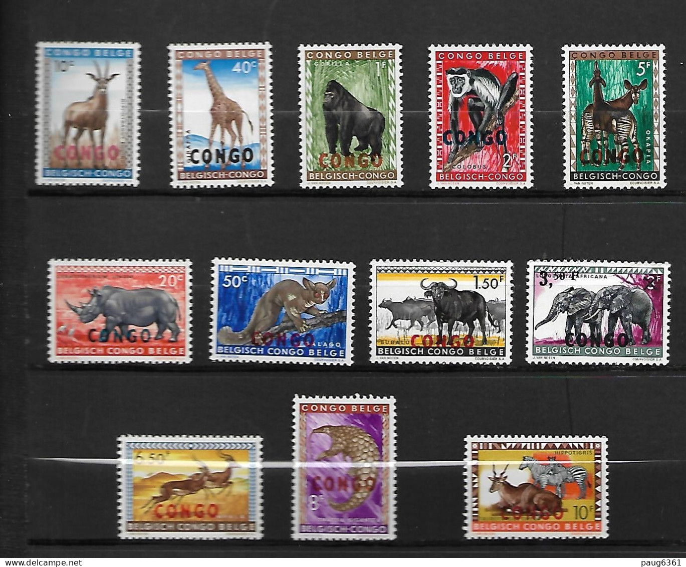 CONGO  1960 ANIMAUX SAUVAGES SURCHARGE CONGO YVERT  N° 400/411 NEUF MNH** - Altri & Non Classificati